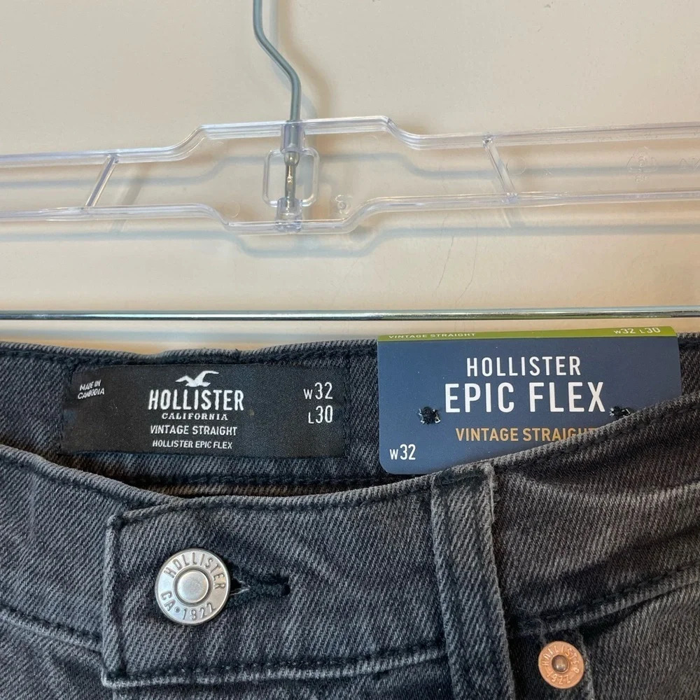 Hollister | Men's Epic Flex Vintage Straight Jeans Size 32x30 Gray Stretch - Picture 3 of 5